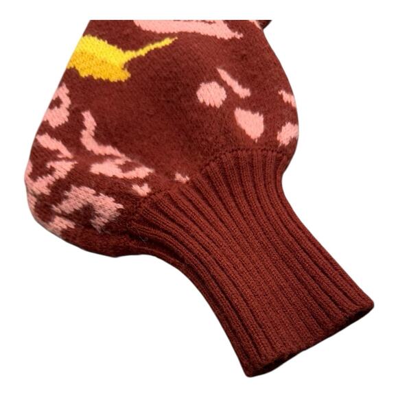 FARM Rio Small Burgundy Toucanissimo Cardigan Long Sleeve Open Front Boho - Picture 3 of 12